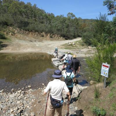 crossing Paddys River near Cotter Caves, 17 December 2017